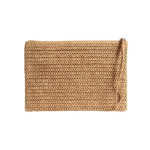 Bolsa necessaire em papel e poliéster com etiqueta para marcação cor castanho primeira vista