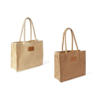 Saco de papel e poliéster com asas longas e etiqueta para marcação cor castanho terceira vista