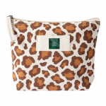 Necessaire em algodão reciclado com design animal print 200 g/m² cor castanho segunda vista