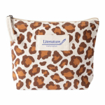Necessaire em algodão reciclado com design animal print 200 g/m² cor castanho terceira vista