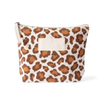 Necessaire em algodão reciclado com design animal print 200 g/m² cor castanho