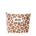 Necessaire em algodão reciclado com design animal print 200 g/m² cor castanho vista principal
