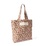 Saco de algodão reciclado com padrão animal print 200 g/m² cor castanho primeira vista