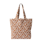 Saco de algodão reciclado com padrão animal print 200 g/m² cor castanho segunda vista