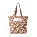 Saco de algodão reciclado com padrão animal print 200 g/m² cor castanho