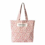 Saco de algodão reciclado com padrão animal print 200 g/m² cor cor-de-rosa quarta vista