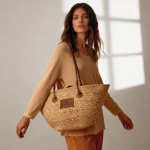 Cesta tipo capcho médio com asas longas para personalizar cor castanho vista detalhe