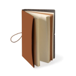 Caderno de cartão com capa protetora com elástico e folhas em branco A5 cor castanho terceira vista