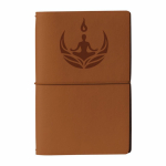 Caderno de cartão com capa protetora com elástico e folhas em branco A5 cor castanho sexta vista