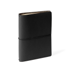 Caderno de cartão com capa protetora com elástico e folhas em branco A5 cor preto primeira vista