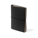 Caderno de cartão com capa protetora com elástico e folhas em branco A5 cor preto segunda vista