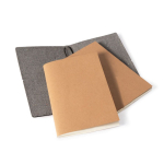 Caderno de cartão com capa protetora com elástico e folhas em branco A5 cor preto quarta vista