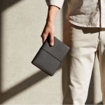 Caderno de cartão com capa protetora com elástico e folhas em branco A5 cor preto sexta vista