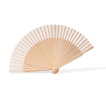 Leque de madeira e poliéster para eventos ao ar livre cor madeira clara