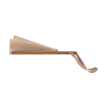 Leque dobrável de bambu e poliéster para eventos 23 cm cor natural segunda vista