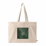 Saco de algodão Fairtrade com fole e alças compridas 220 g/m² cor natural quinta vista