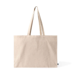 Saco de algodão Fairtrade com fole e alças compridas 220 g/m² cor natural