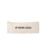 Estojo de algodão reciclado com elástico para caderno cor natural vista principal