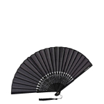 Leque de bambu e poliéster para personalizar com varetas de 21 cm cor preto vista principal