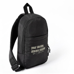 Bolsa a tiracolo em poliéster com um compartimento e bolso frontal cor preto segunda vista