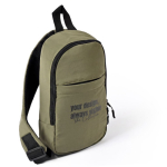 Bolsa a tiracolo em poliéster com um compartimento e bolso frontal cor verde segunda vista