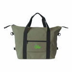 Saco de poliéster ideal para viagens ou desporto com fita para trolley cor verde vista detalhe