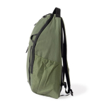 Mochila de poliéster com vários compartimentos e costas almofadadas cor verde terceira vista