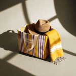 Saco de polipropileno às riscas com acabamento mate 200 g/m² cor cor-de-rosa quinta vista