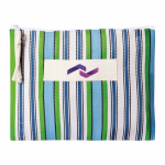 Necessaire personalizável de polipropileno com design às riscas 200 g/m² cor verde segunda vista