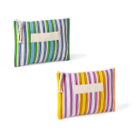 Necessaire personalizável de polipropileno com design às riscas 200 g/m² cor cor-de-rosa segunda vista