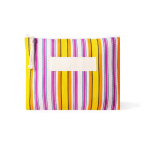 Necessaire personalizável de polipropileno com design às riscas 200 g/m² cor cor-de-rosa