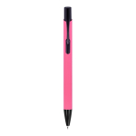 Esferográfica de alumínio reciclado com clip preto e tinta azul cor cor-de-rosa segunda vista