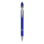 Esferográfica de alumínio reciclado com clip robusto e tinta azul cor azul segunda vista