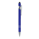 Esferográfica de alumínio reciclado com clip robusto e tinta azul cor azul quinta vista