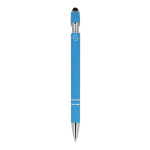 Esferográfica de alumínio reciclado com clip robusto e tinta azul cor azul-claro quarta vista