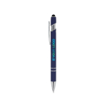 Esferográfica de alumínio reciclado com clip robusto e tinta azul vista principal