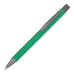 Esferográfica de alumínio reciclado com toque suave e tinta azul cor verde