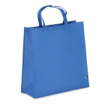 Saco de transporte em RPET com fole e asas curtas 75 g/m² cor azul