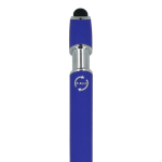 Esferográfica de alumínio reciclado com clip robusto e tinta preta cor azul sexta vista
