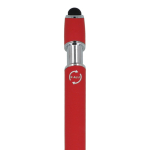 Esferográfica de alumínio reciclado com clip robusto e tinta preta cor vermelho sexta vista