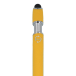 Esferográfica de alumínio reciclado com clip robusto e tinta preta cor amarelo sexta vista