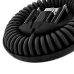 Cabo tudo em um de plástico reciclado com carregamento rápido 60W cor preto vista de detalhe 