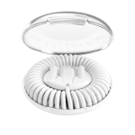 Cabo tudo em um de plástico reciclado com carregamento rápido 60W cor branco segunda vista