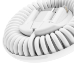Cabo tudo em um de plástico reciclado com carregamento rápido 60W cor branco vista de detalhe 