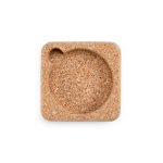 Conjunto de bases para copos redondas em cortiça natural fabricado na UE cor natural terceira vista frontal 