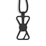 Lanyard de nylon ajustável até 150 cm para pendurar o telemóvel cor preto vista traseira 