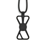 Lanyard de nylon ajustável até 150 cm para pendurar o telemóvel cor preto vista frontal 