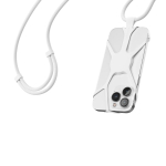 Lanyard de nylon ajustável até 150 cm para pendurar o telemóvel cor branco segunda vista