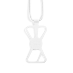 Lanyard de nylon ajustável até 150 cm para pendurar o telemóvel cor branco vista traseira 