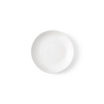 Prato de sobremesa em cerâmica com acabamento mate, fabricado na Europa cor branco vista frontal 